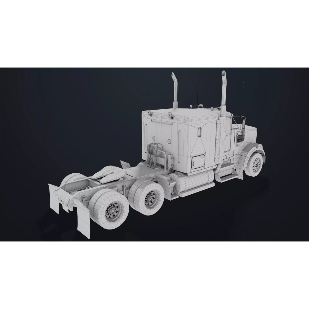 Heavy Truck Chassis 3D Model – Low Poly PBR Rigged Asset, FBX - View 46
