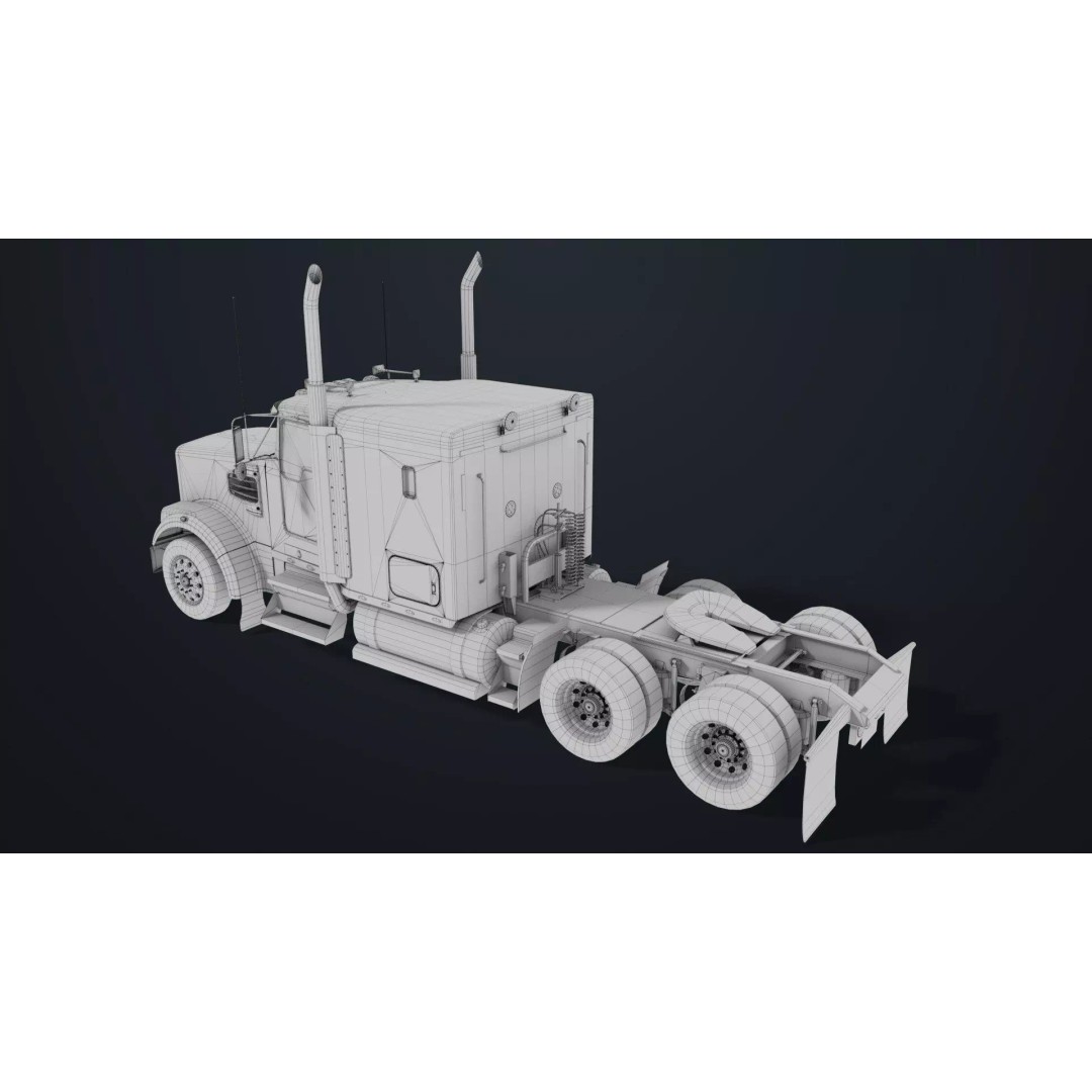 Heavy Truck Chassis 3D Model – Low Poly PBR Rigged Asset, FBX - View 48