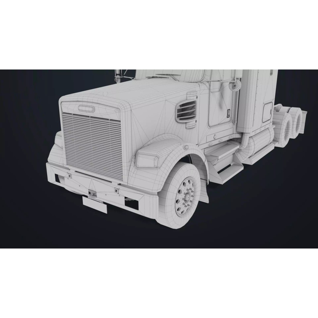Heavy Truck Chassis 3D Model – Low Poly PBR Rigged Asset, FBX - View 49