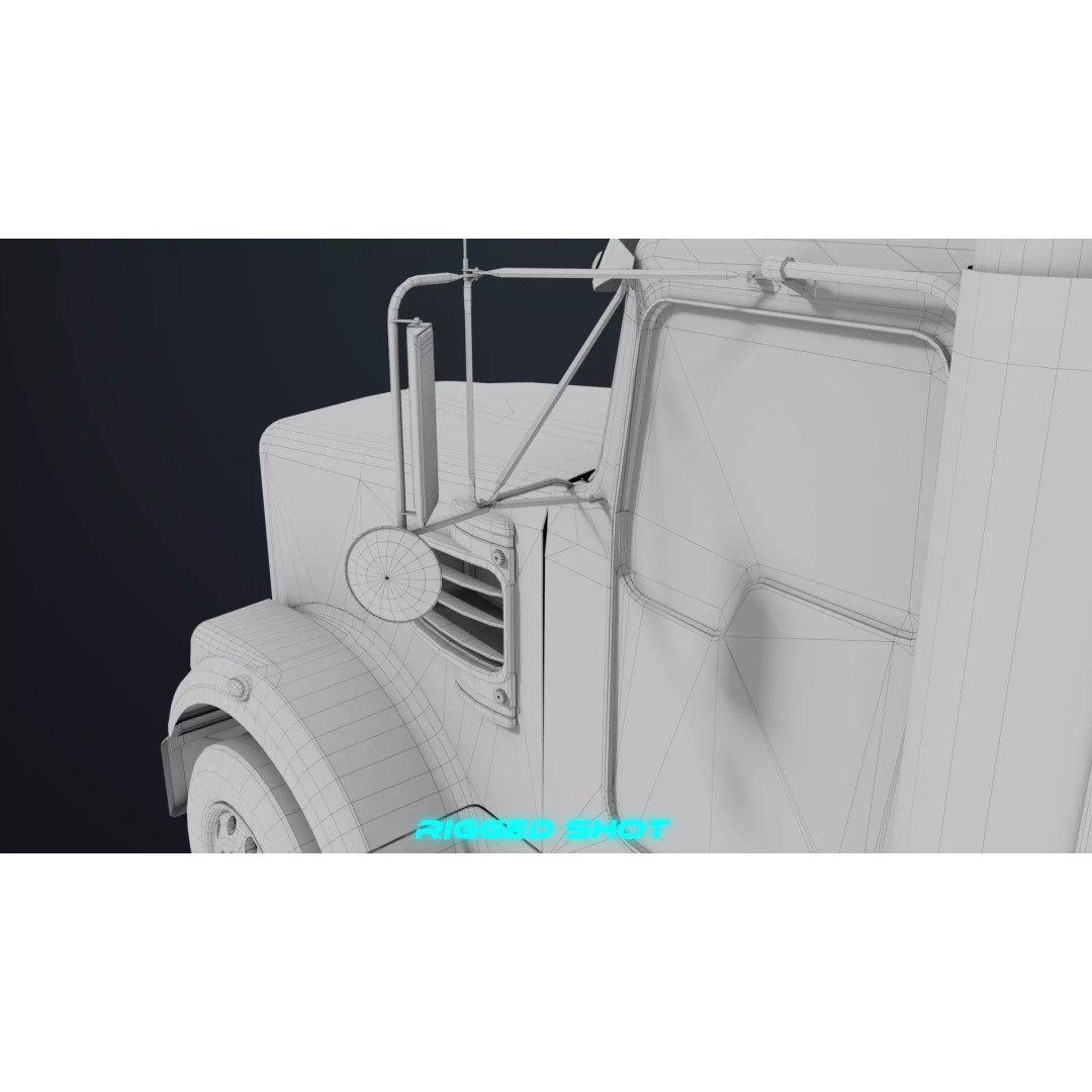 Heavy Truck Chassis 3D Model – Low Poly PBR Rigged Asset, FBX - View 53