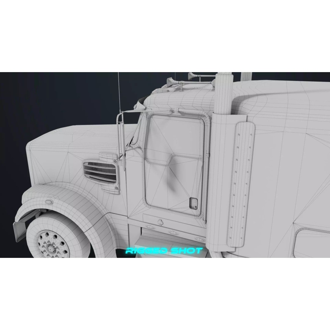 Heavy Truck Chassis 3D Model – Low Poly PBR Rigged Asset, FBX - View 54