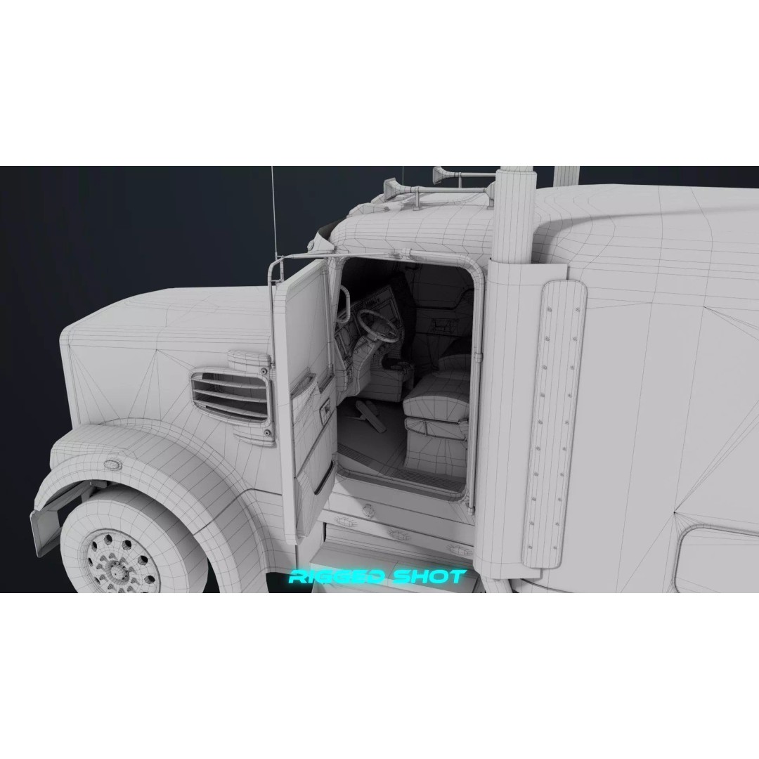 Heavy Truck Chassis 3D Model – Low Poly PBR Rigged Asset, FBX - View 55