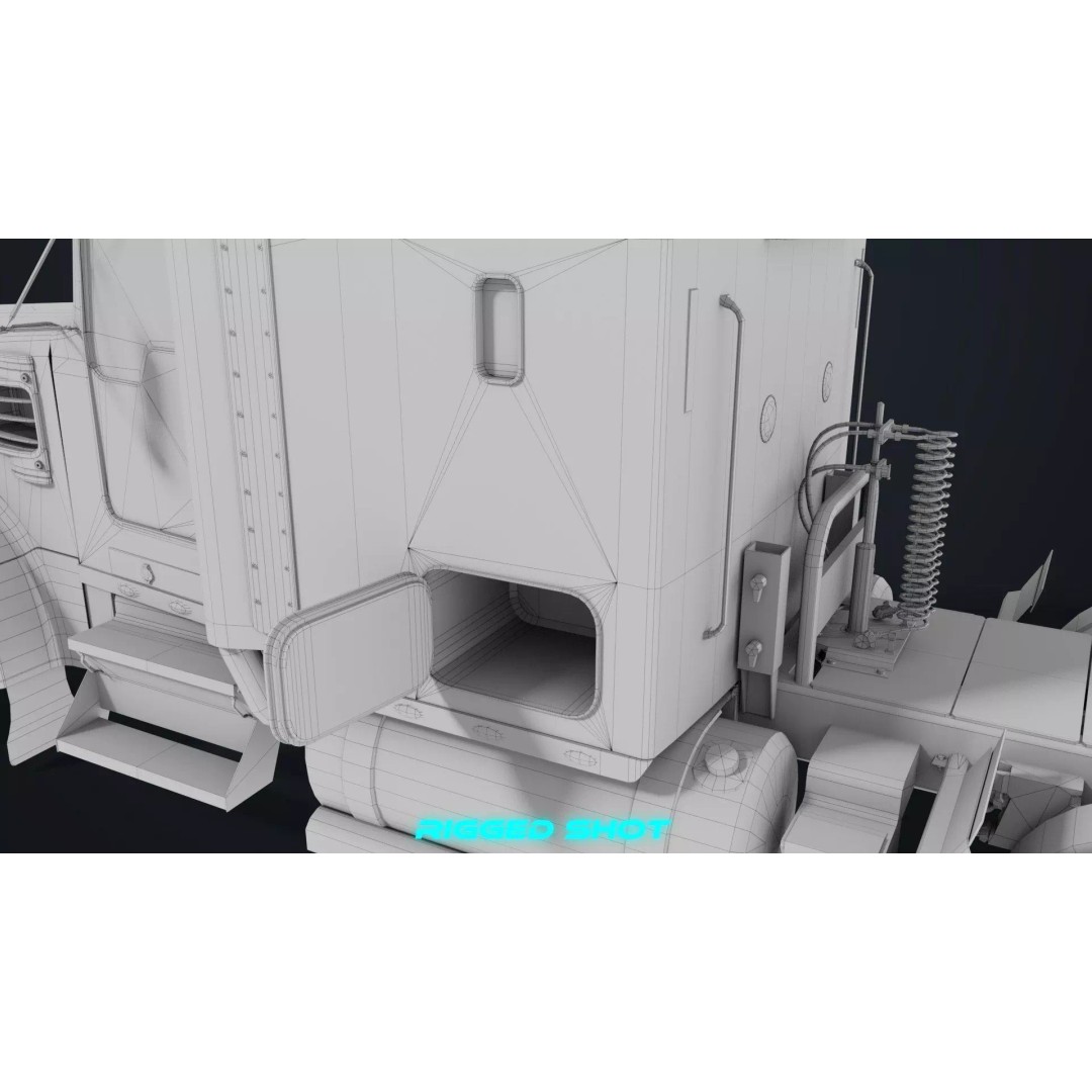 Heavy Truck Chassis 3D Model – Low Poly PBR Rigged Asset, FBX - View 57