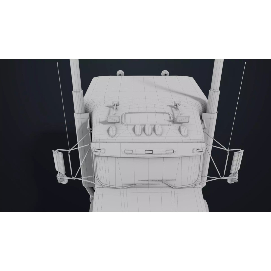Heavy Truck Chassis 3D Model – Low Poly PBR Rigged Asset, FBX - View 58