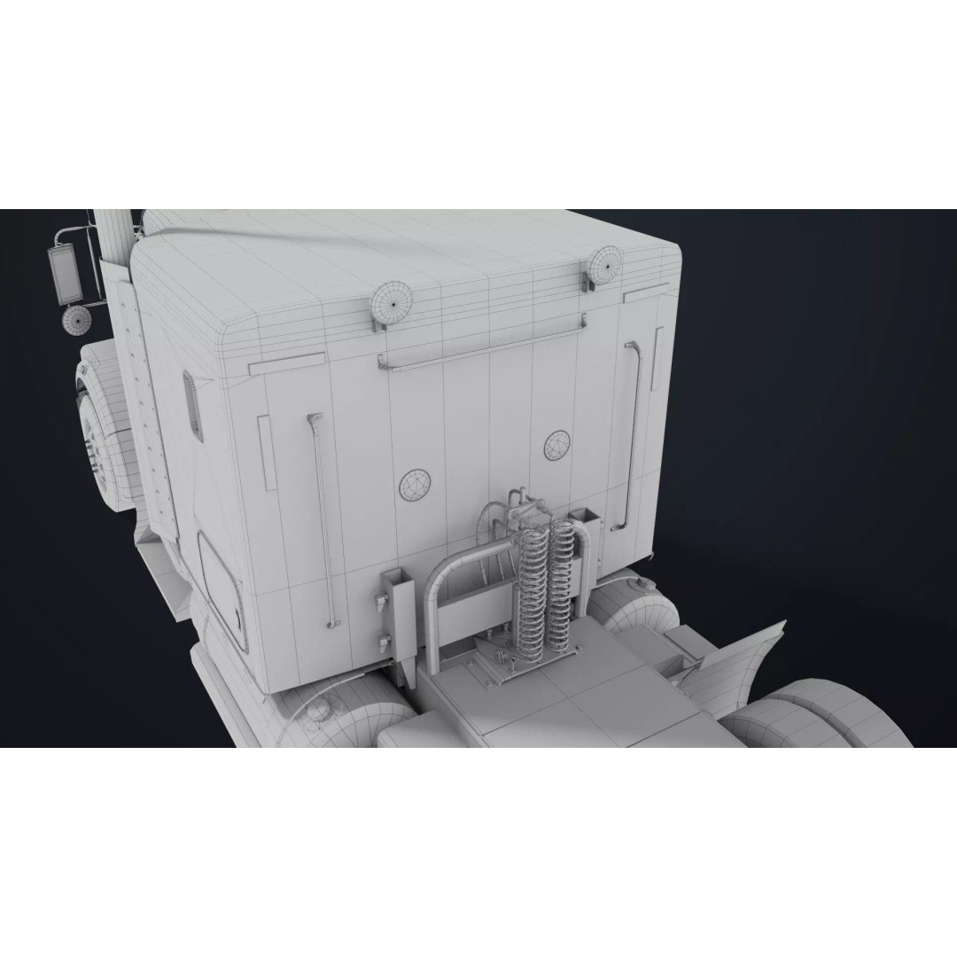 Heavy Truck Chassis 3D Model – Low Poly PBR Rigged Asset, FBX - View 59