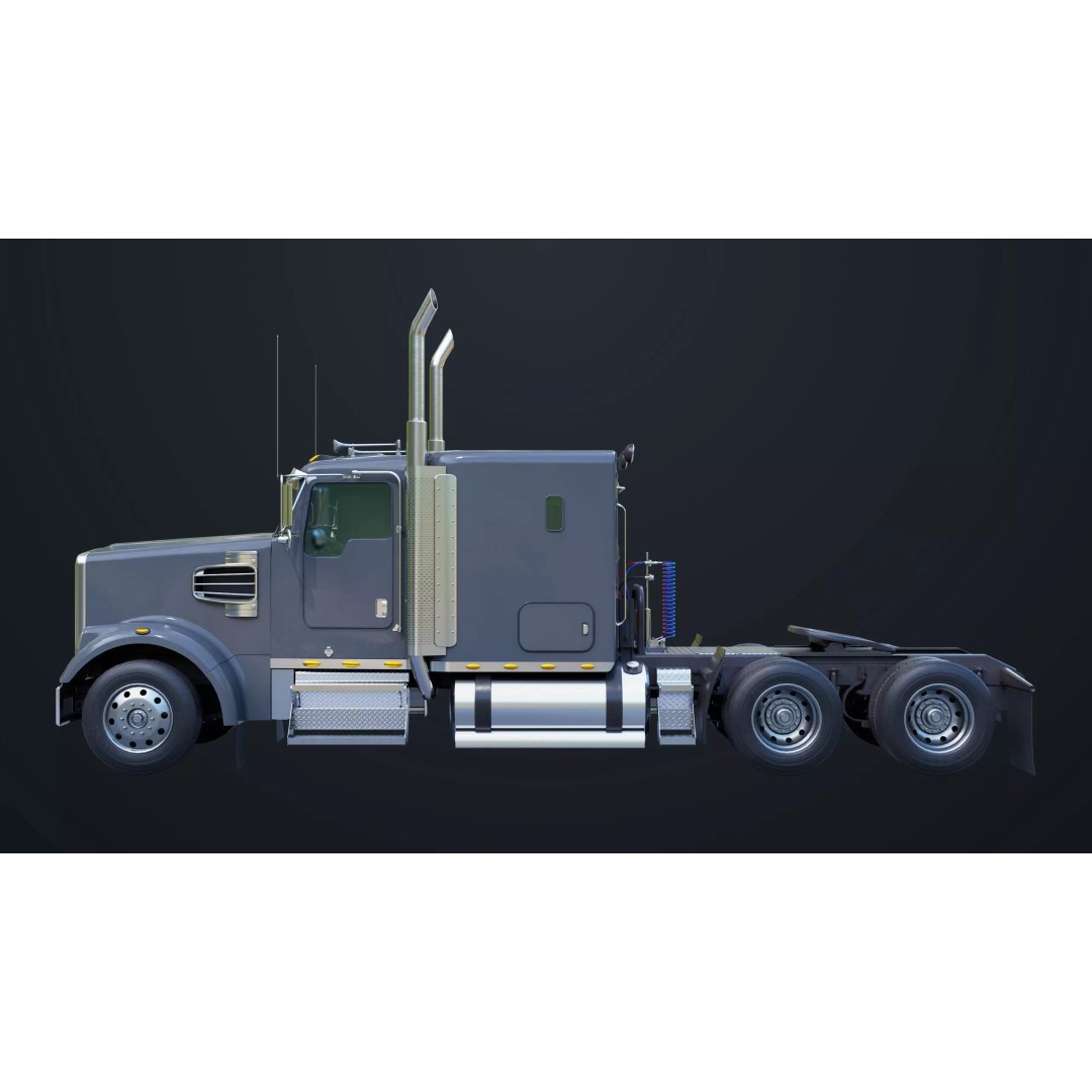 Heavy Truck Chassis 3D Model – Low Poly PBR Rigged Asset, FBX - View 6