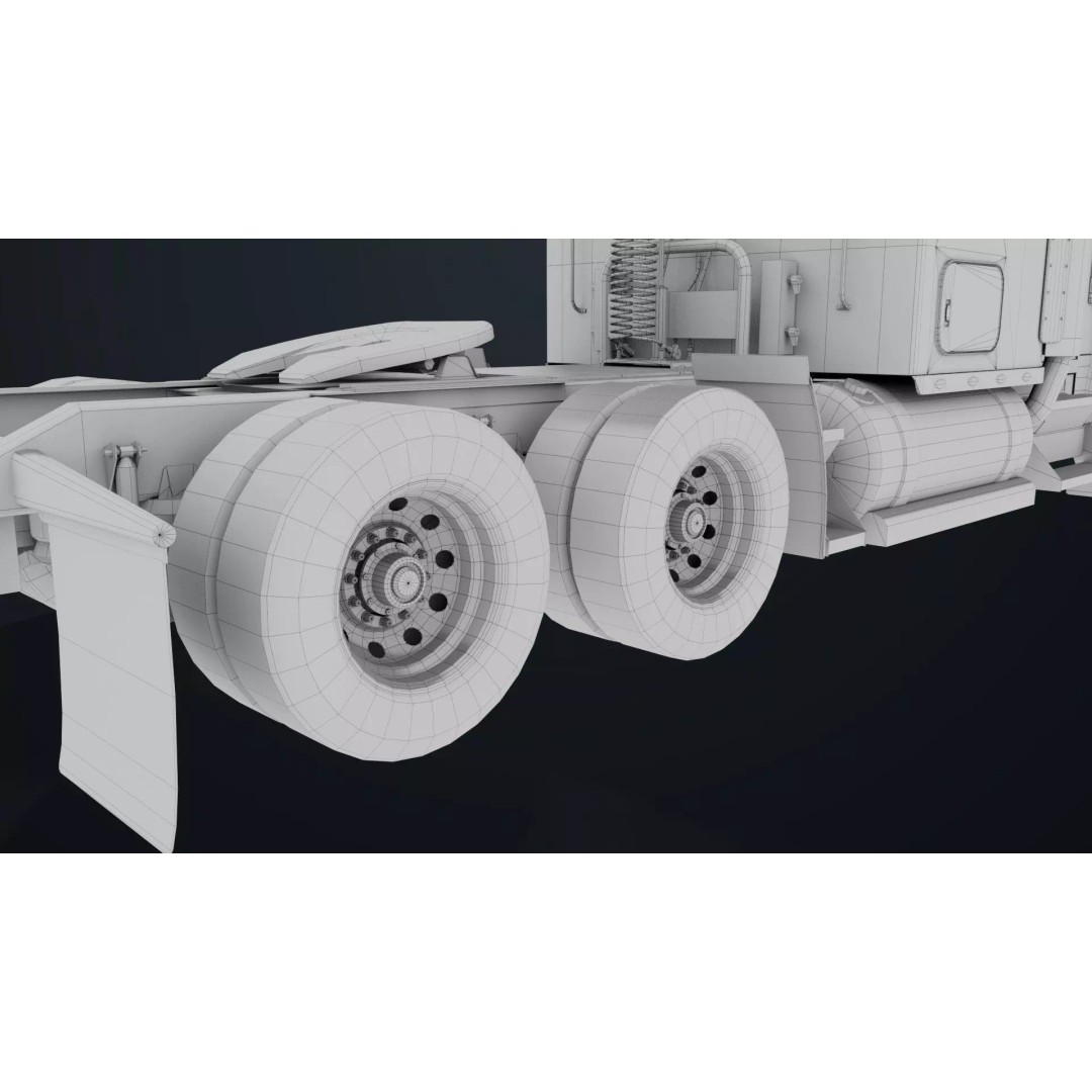 Heavy Truck Chassis 3D Model – Low Poly PBR Rigged Asset, FBX - View 61