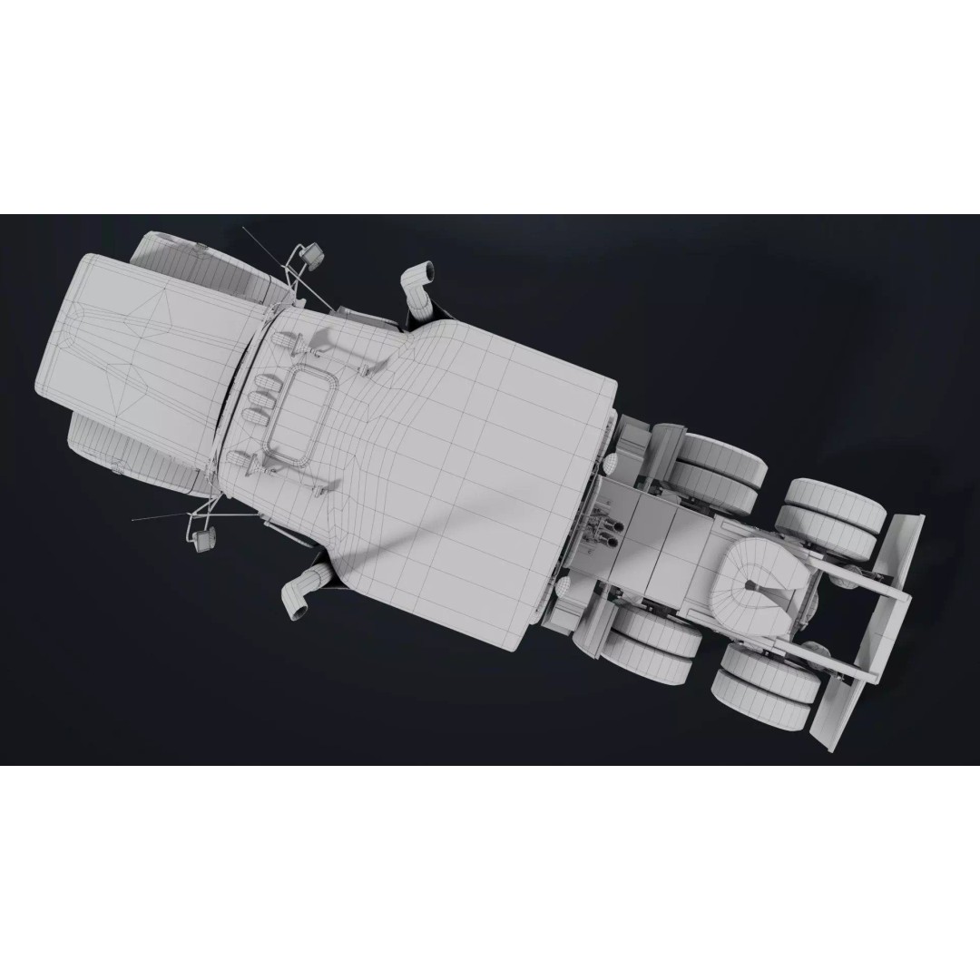Heavy Truck Chassis 3D Model – Low Poly PBR Rigged Asset, FBX - View 62