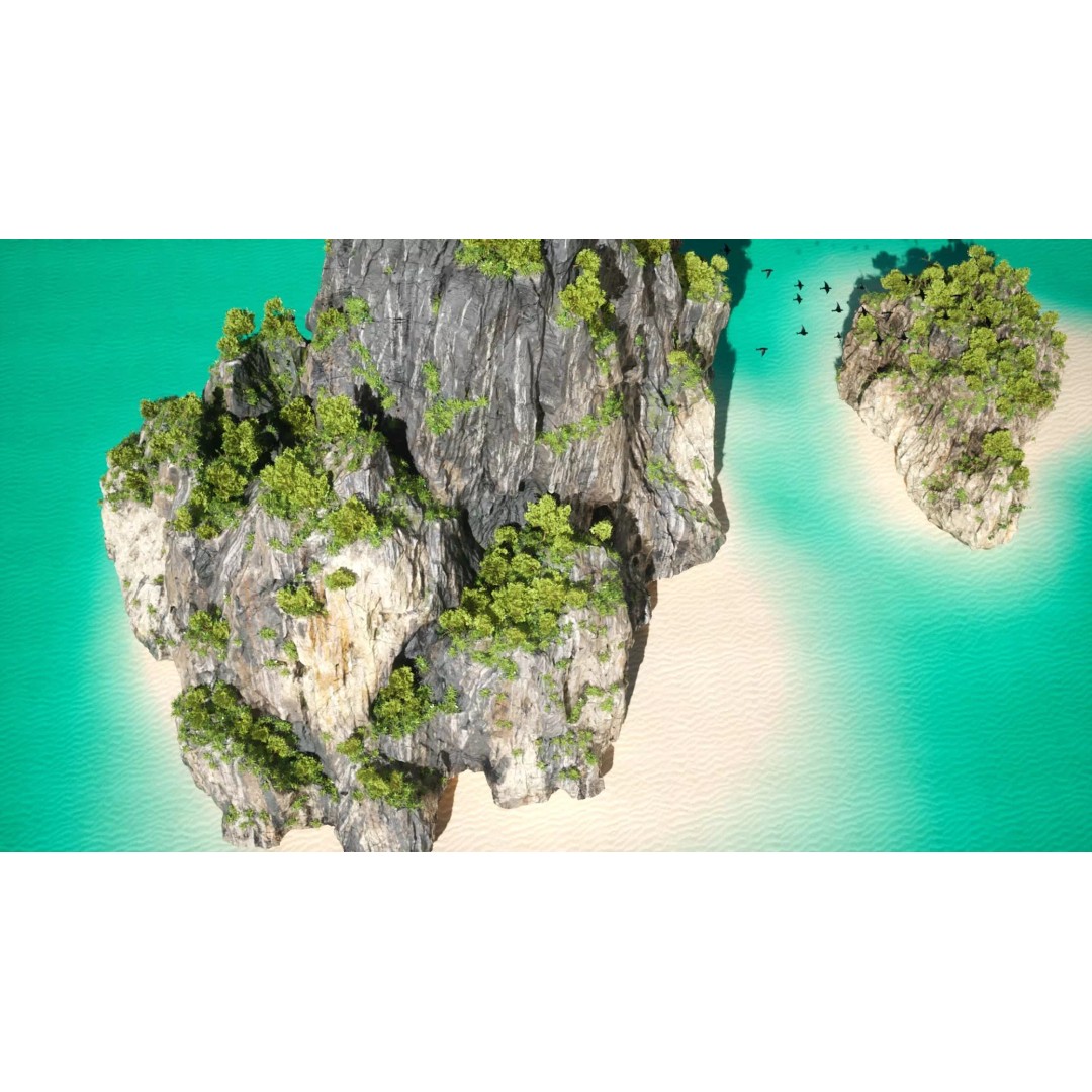 Asian Rocks 3D Model – Low Poly Nature Asset with PBR Textures - View 12