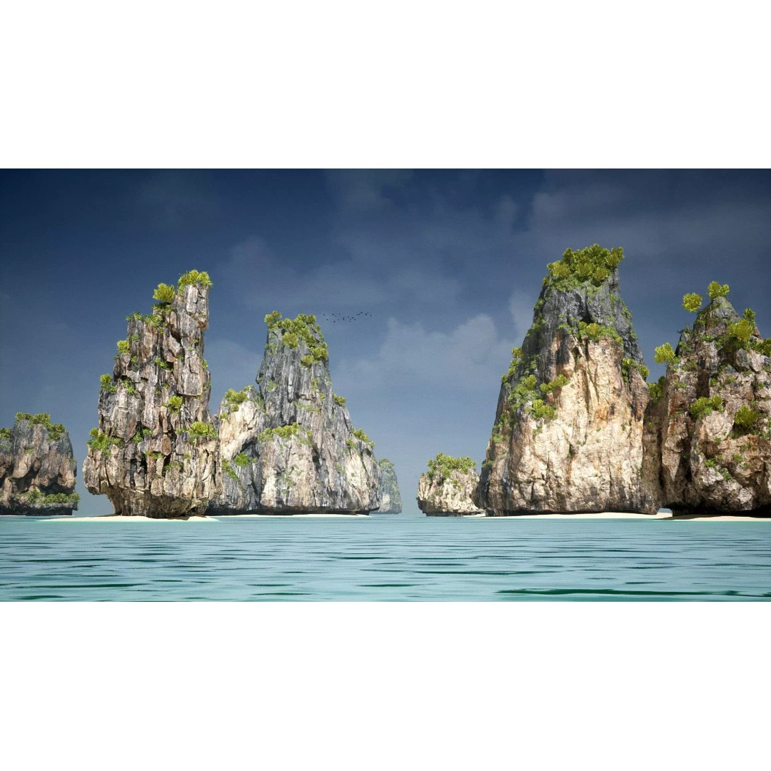 Asian Rocks 3D Model – Low Poly Nature Asset with PBR Textures - View 3