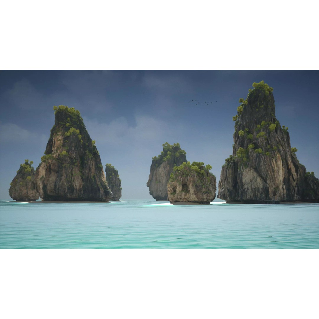 Asian Rocks 3D Model – Low Poly Nature Asset with PBR Textures - View 4
