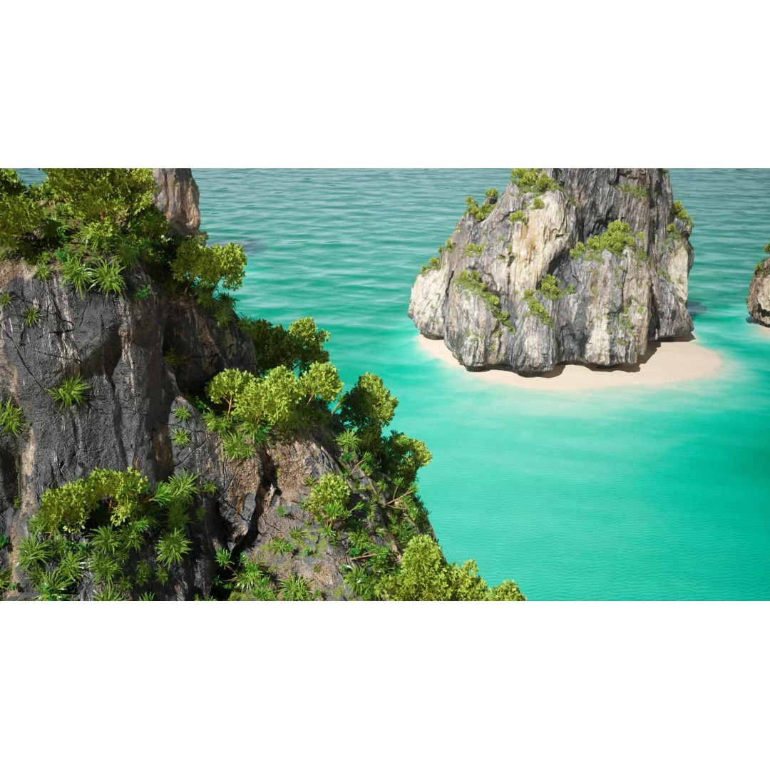 Asian Rocks 3D Model – Low Poly Nature Asset with PBR Textures - View 6