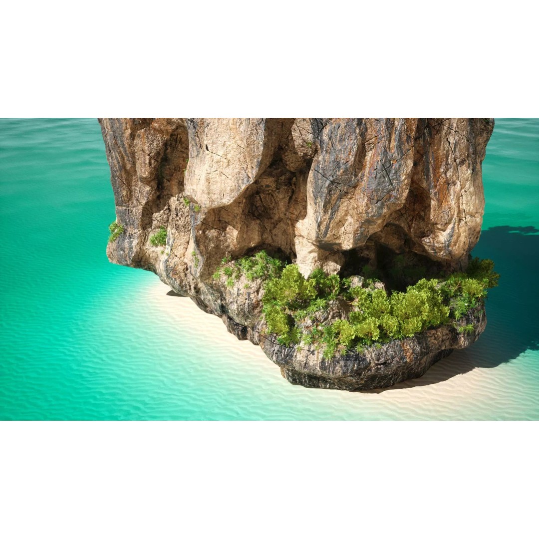 Asian Rocks 3D Model – Low Poly Nature Asset with PBR Textures - View 9