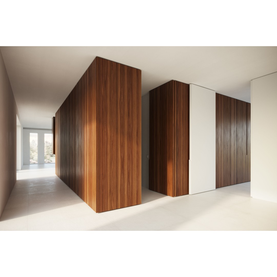 Raw Walnut Veneer 3D Model – High Resolution Seamless Texture, PBR - View 3