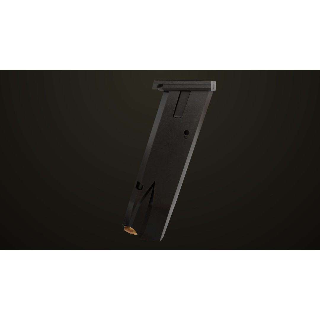 Pistol 09 Gold 3D Model – Low Poly Game Ready Gun with PBR Textures - View 42
