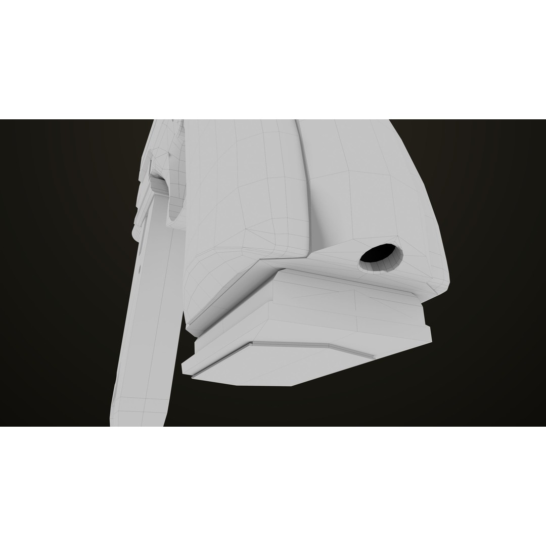 Pistol 09 Gold 3D Model – Low Poly Game Ready Gun with PBR Textures - View 53