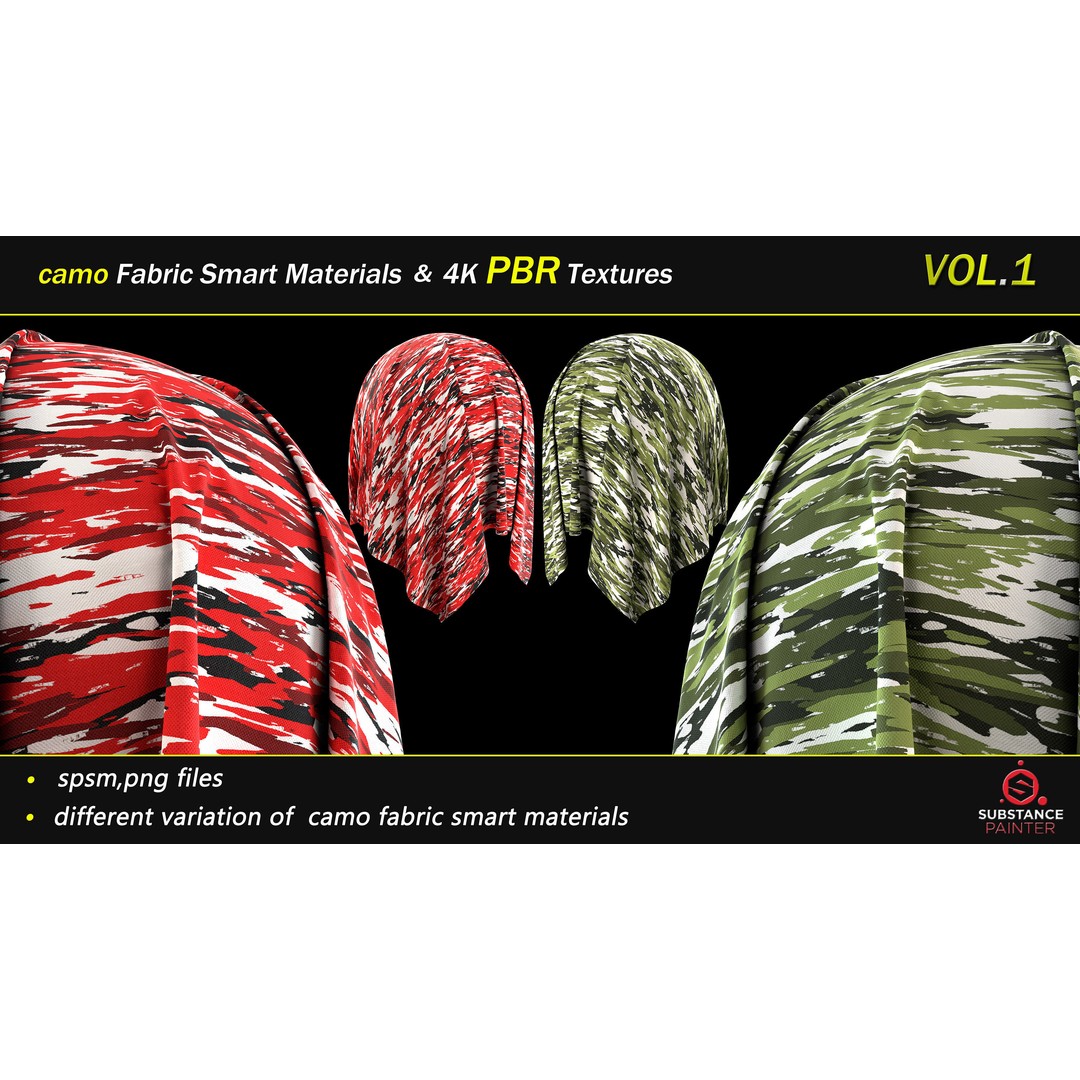 Camo Fabric Smart Material Bundle – 50 High-Quality Textures, PBR - View 17