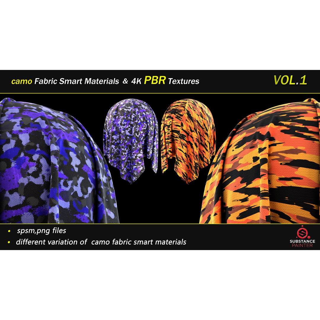 Camo Fabric Smart Material Bundle – 50 High-Quality Textures, PBR - View 18