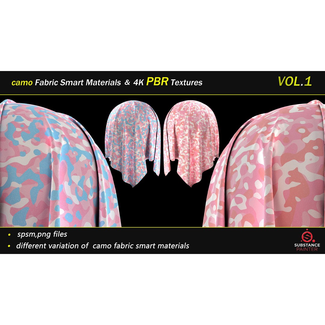 Camo Fabric Smart Material Bundle – 50 High-Quality Textures, PBR - View 19