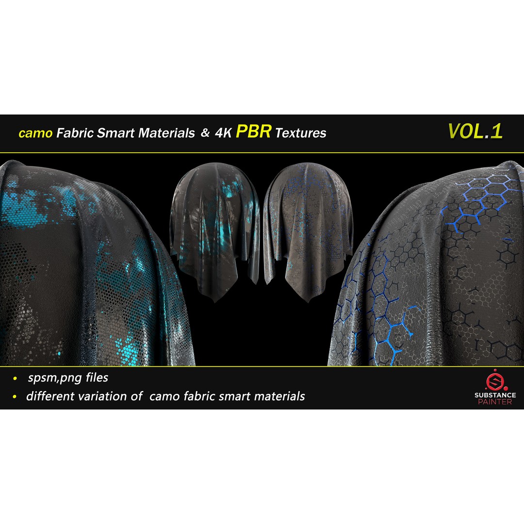 Camo Fabric Smart Material Bundle – 50 High-Quality Textures, PBR - View 20