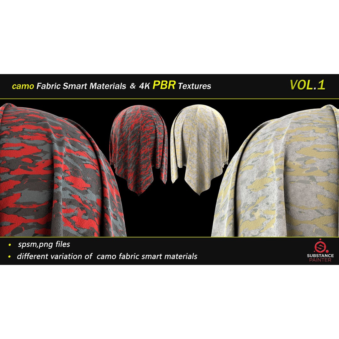 Camo Fabric Smart Material Bundle – 50 High-Quality Textures, PBR - View 22