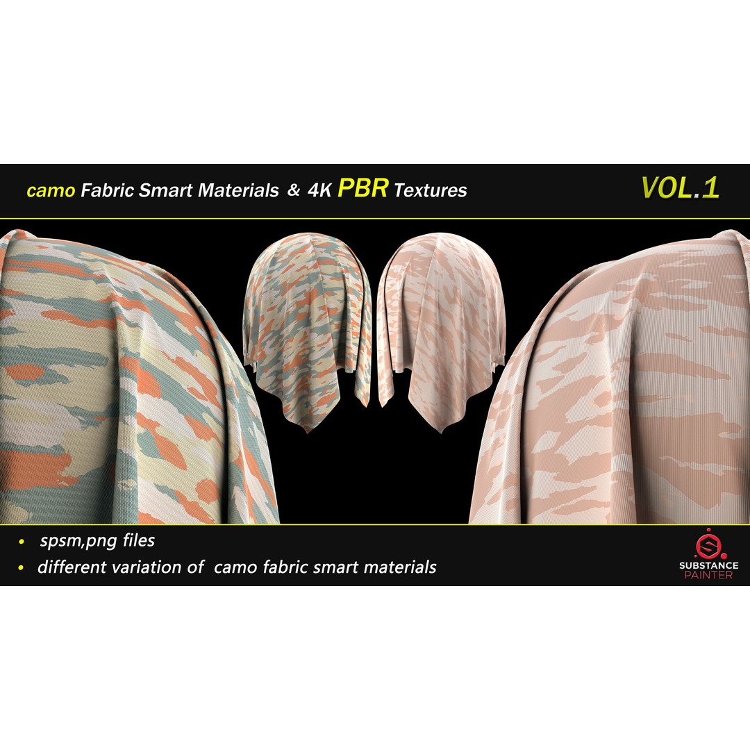 Camo Fabric Smart Material Bundle – 50 High-Quality Textures, PBR - View 26