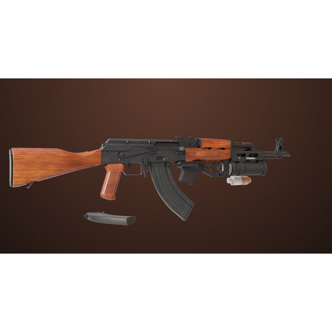 Light Machine Gun 3D Model – Low Poly PBR Game Asset, FBX/Blender - View 10