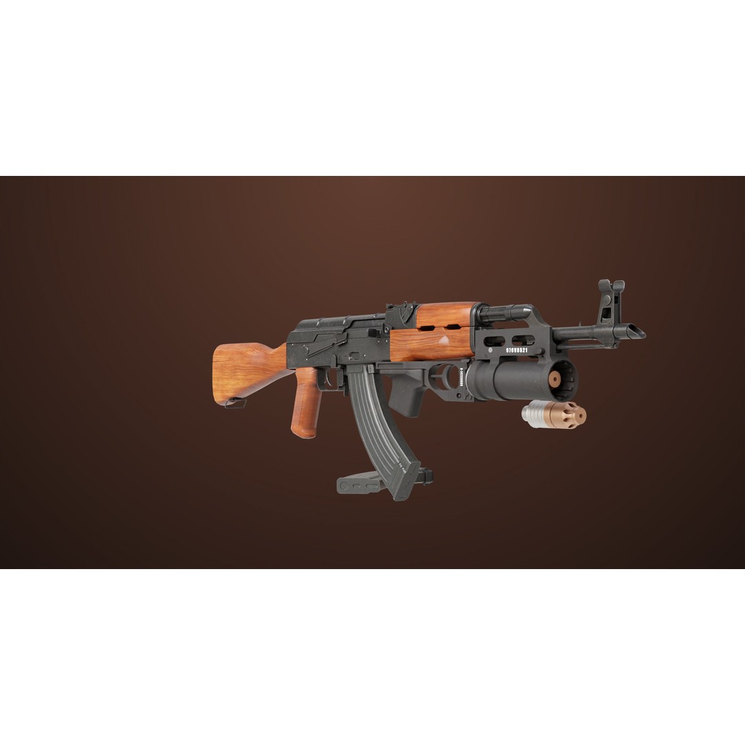Light Machine Gun 3D Model – Low Poly PBR Game Asset, FBX/Blender - View 11