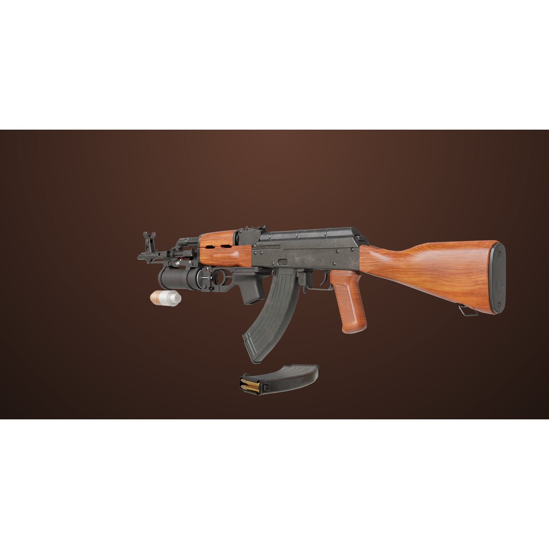 Light Machine Gun 3D Model – Low Poly PBR Game Asset, FBX/Blender - View 12
