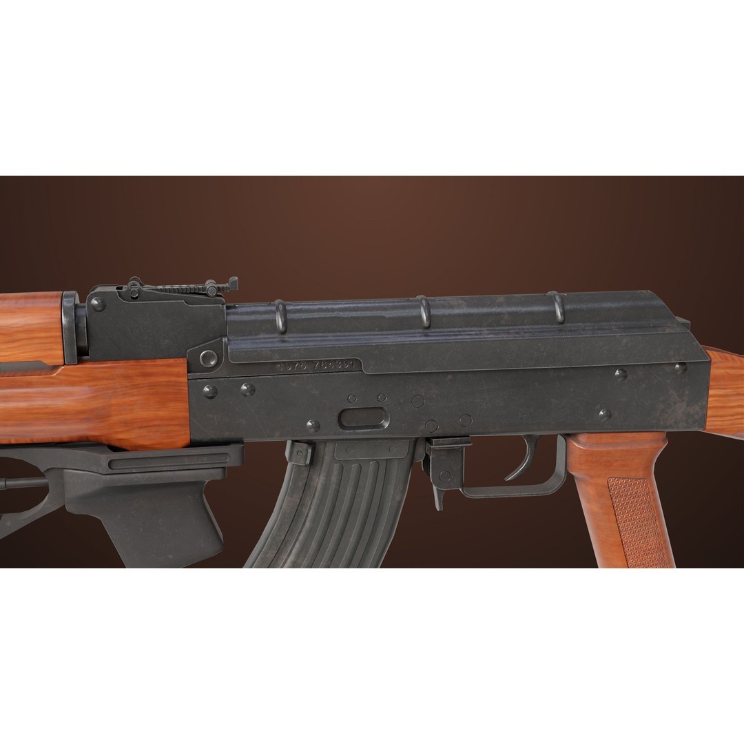 Light Machine Gun 3D Model – Low Poly PBR Game Asset, FBX/Blender - View 14
