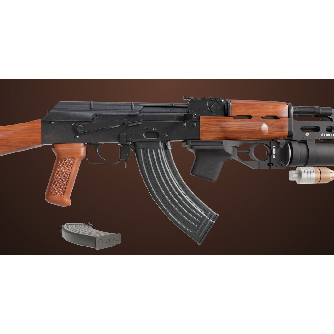 Light Machine Gun 3D Model – Low Poly PBR Game Asset, FBX/Blender - View 15