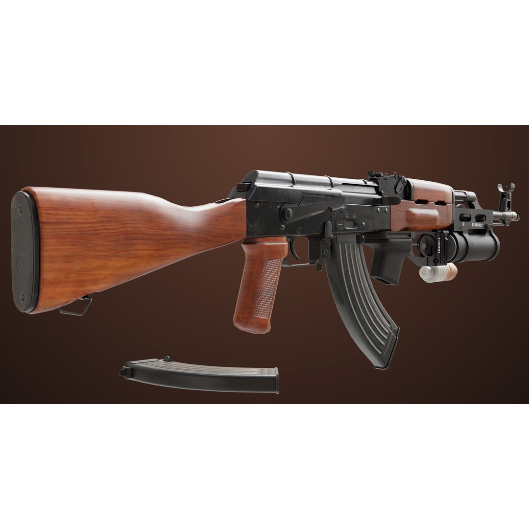 Light Machine Gun 3D Model – Low Poly PBR Game Asset, FBX/Blender - View 16