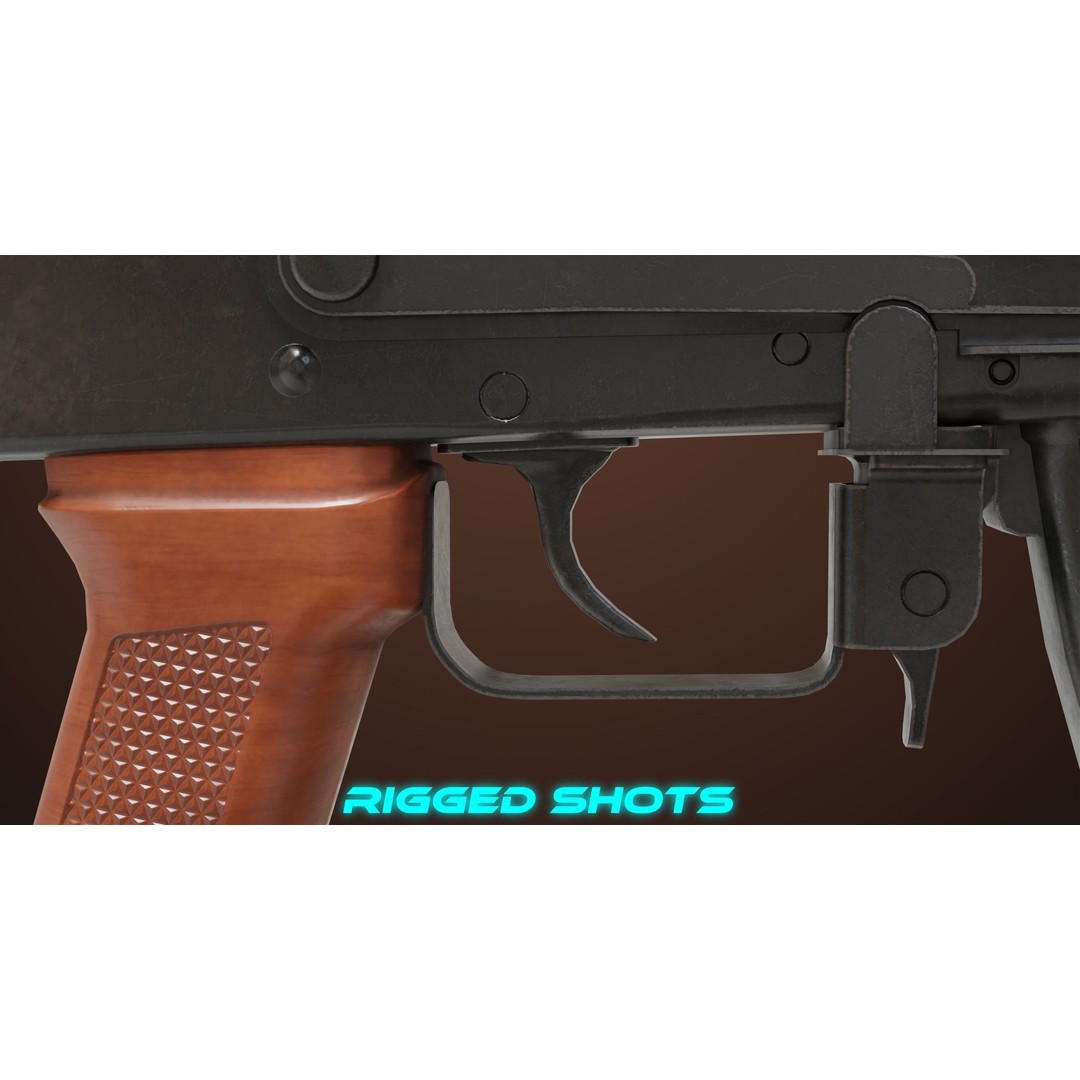 Light Machine Gun 3D Model – Low Poly PBR Game Asset, FBX/Blender - View 19