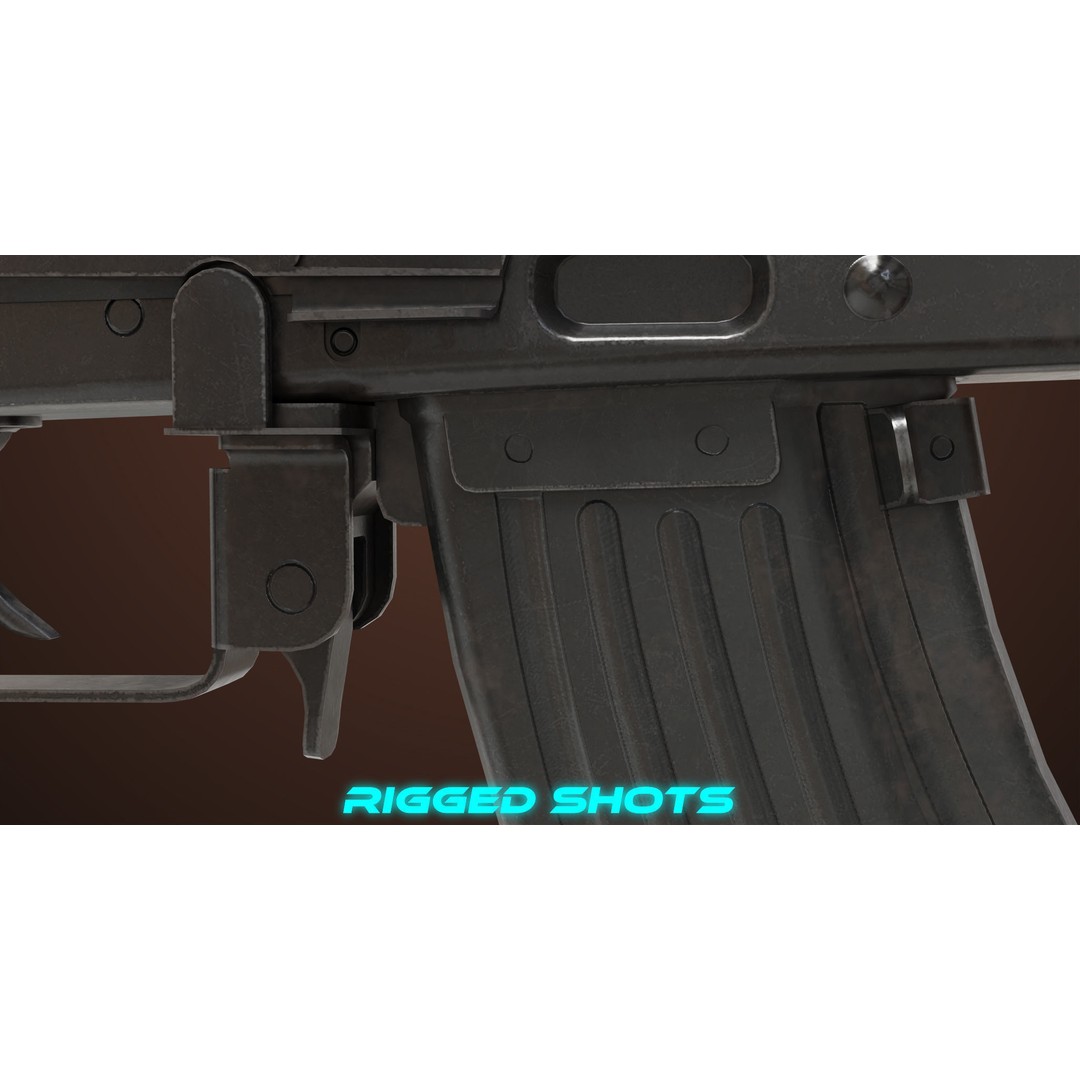 Light Machine Gun 3D Model – Low Poly PBR Game Asset, FBX/Blender - View 21