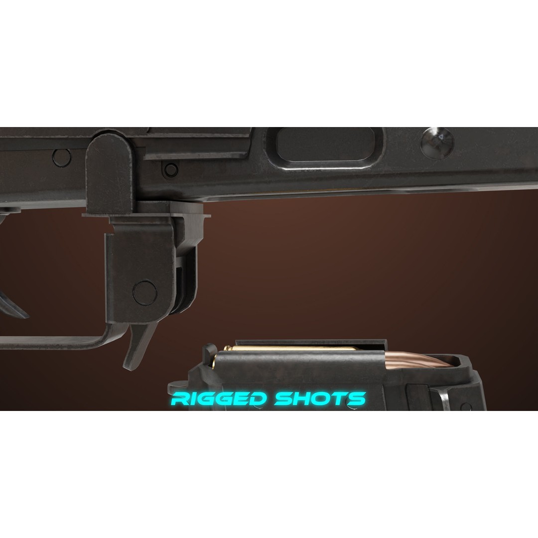 Light Machine Gun 3D Model – Low Poly PBR Game Asset, FBX/Blender - View 22
