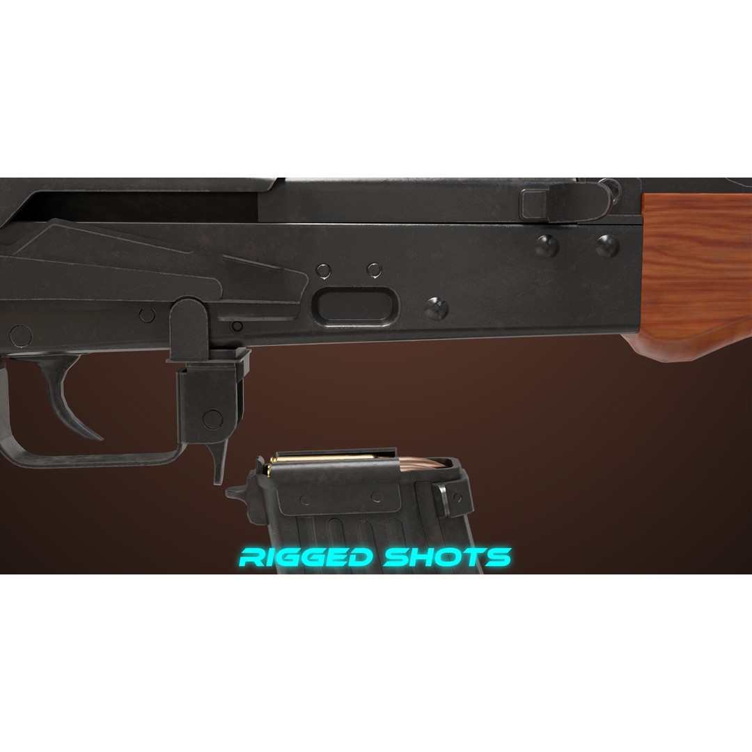 Light Machine Gun 3D Model – Low Poly PBR Game Asset, FBX/Blender - View 23