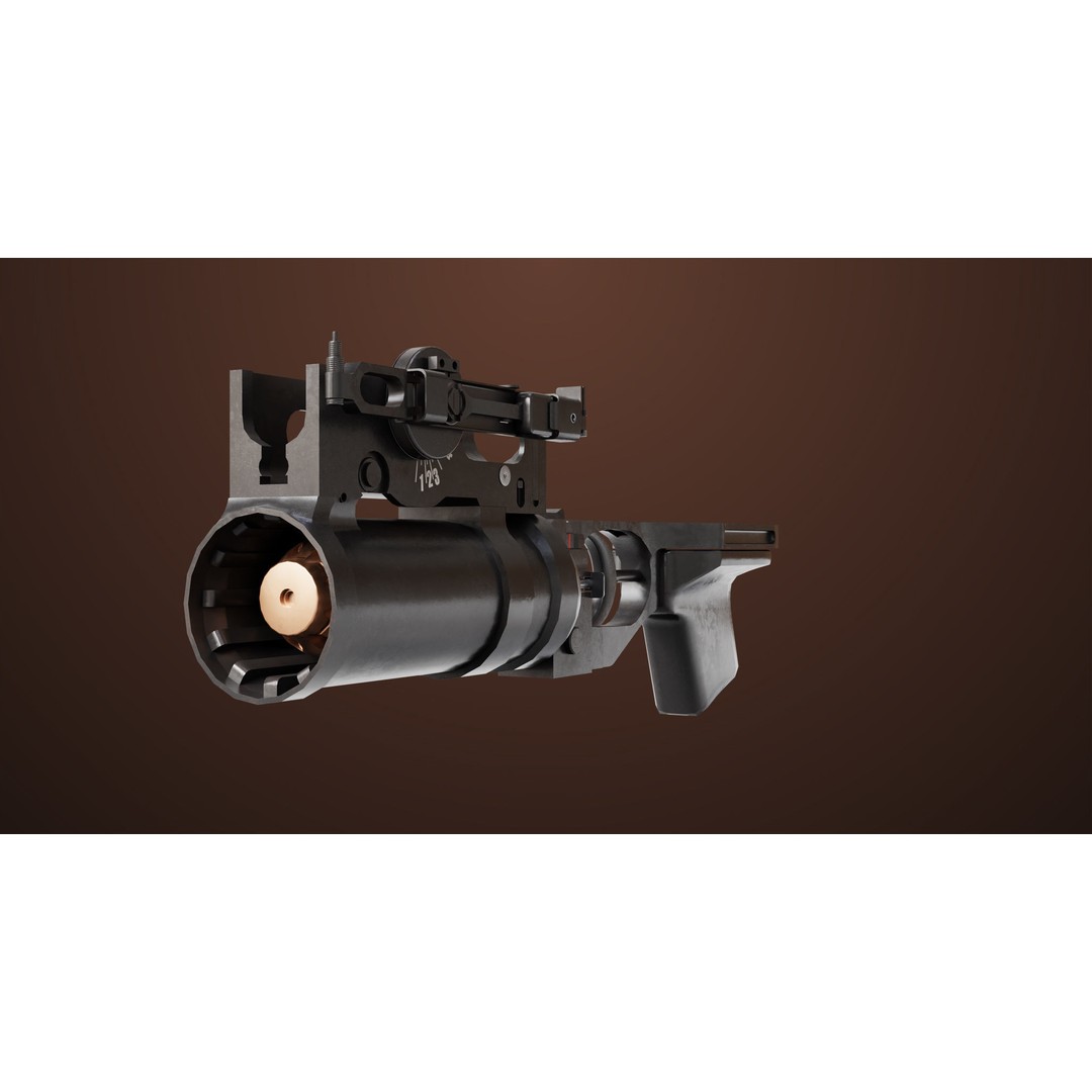 Light Machine Gun 3D Model – Low Poly PBR Game Asset, FBX/Blender - View 25