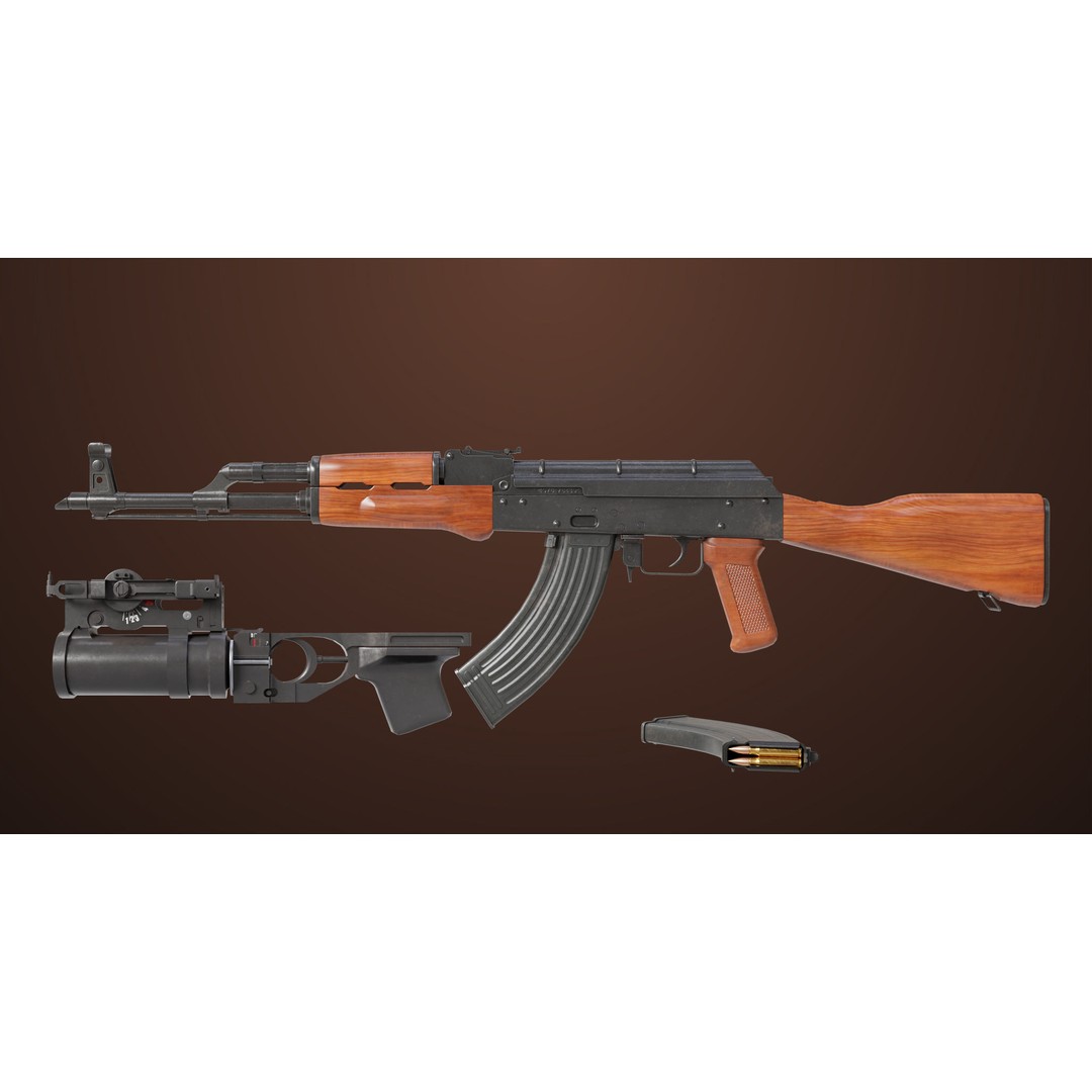Light Machine Gun 3D Model – Low Poly PBR Game Asset, FBX/Blender - View 3