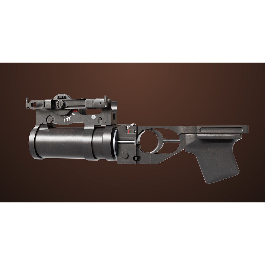 Light Machine Gun 3D Model – Low Poly PBR Game Asset, FBX/Blender - View 30