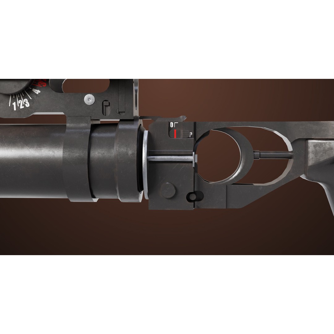 Light Machine Gun 3D Model – Low Poly PBR Game Asset, FBX/Blender - View 33
