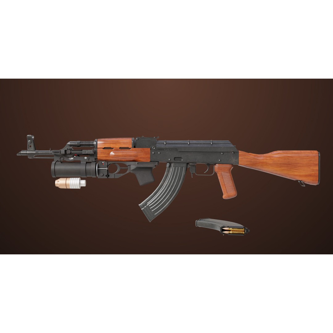 Light Machine Gun 3D Model – Low Poly PBR Game Asset, FBX/Blender - View 4