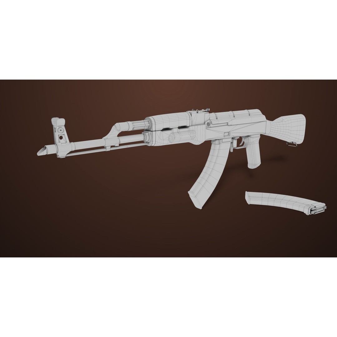 Light Machine Gun 3D Model – Low Poly PBR Game Asset, FBX/Blender - View 50
