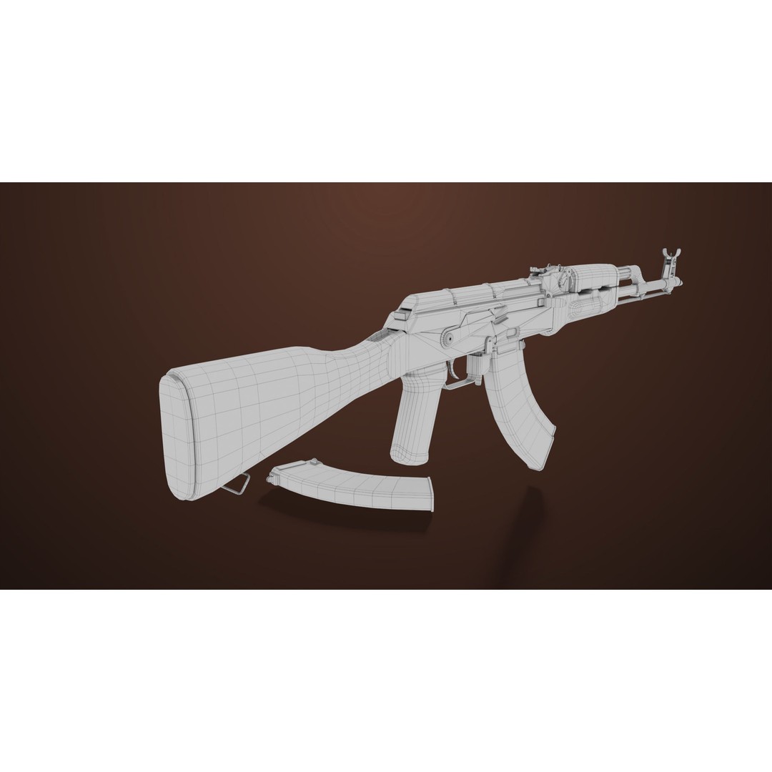 Light Machine Gun 3D Model – Low Poly PBR Game Asset, FBX/Blender - View 53