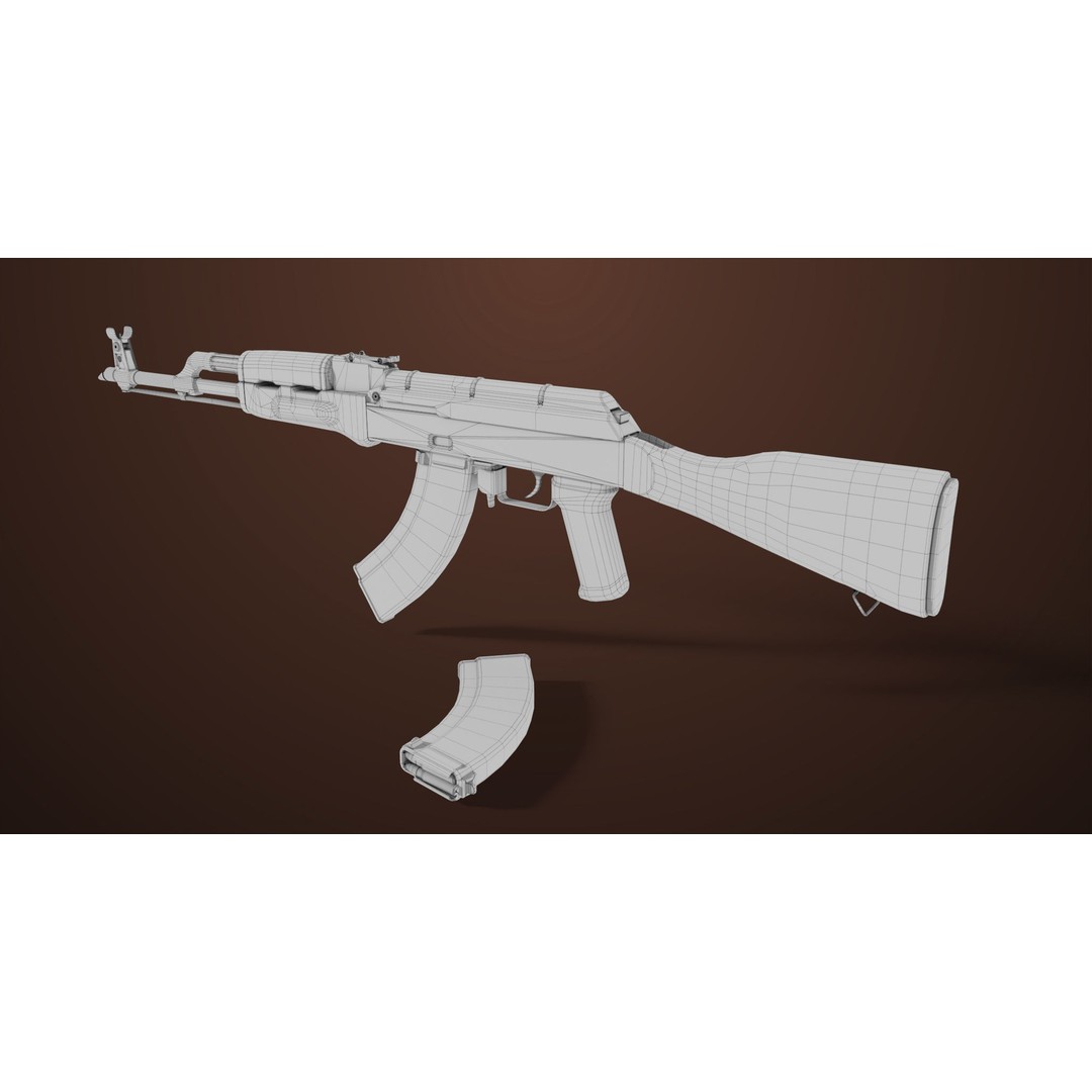 Light Machine Gun 3D Model – Low Poly PBR Game Asset, FBX/Blender - View 54