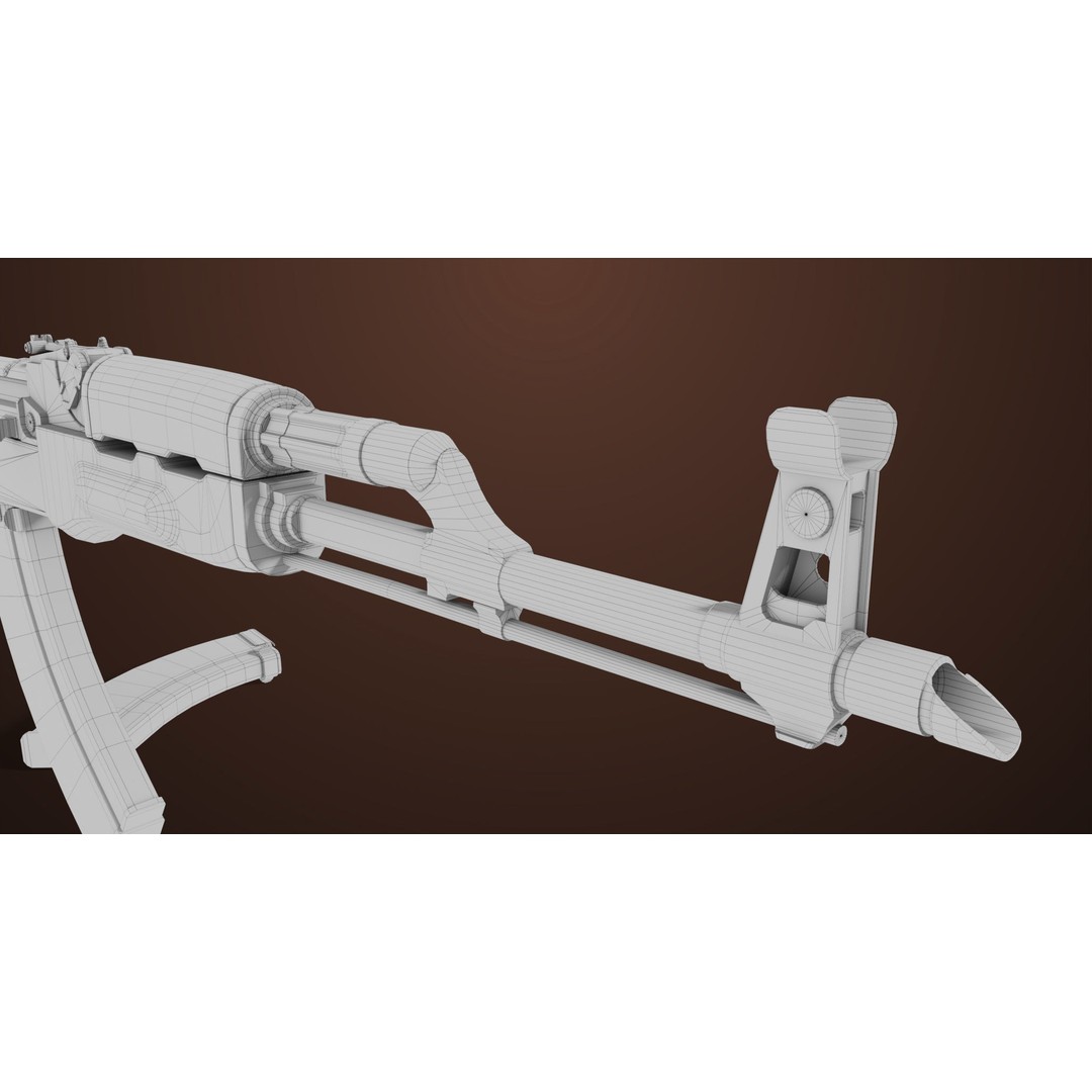 Light Machine Gun 3D Model – Low Poly PBR Game Asset, FBX/Blender - View 56