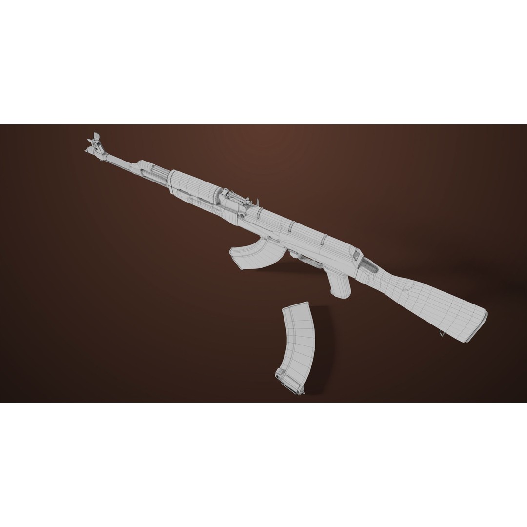 Light Machine Gun 3D Model – Low Poly PBR Game Asset, FBX/Blender - View 58