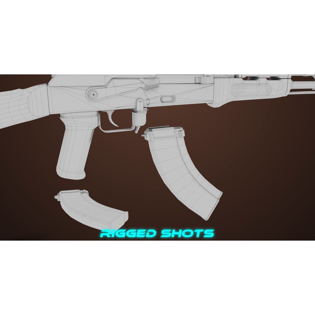 Light Machine Gun 3D Model – Low Poly PBR Game Asset, FBX/Blender - View 69