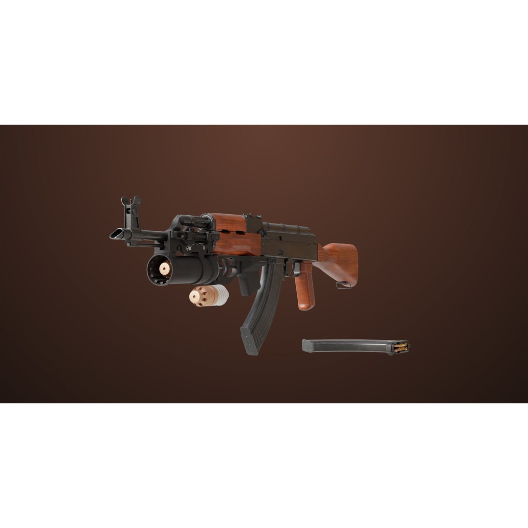 Light Machine Gun 3D Model – Low Poly PBR Game Asset, FBX/Blender - View 7