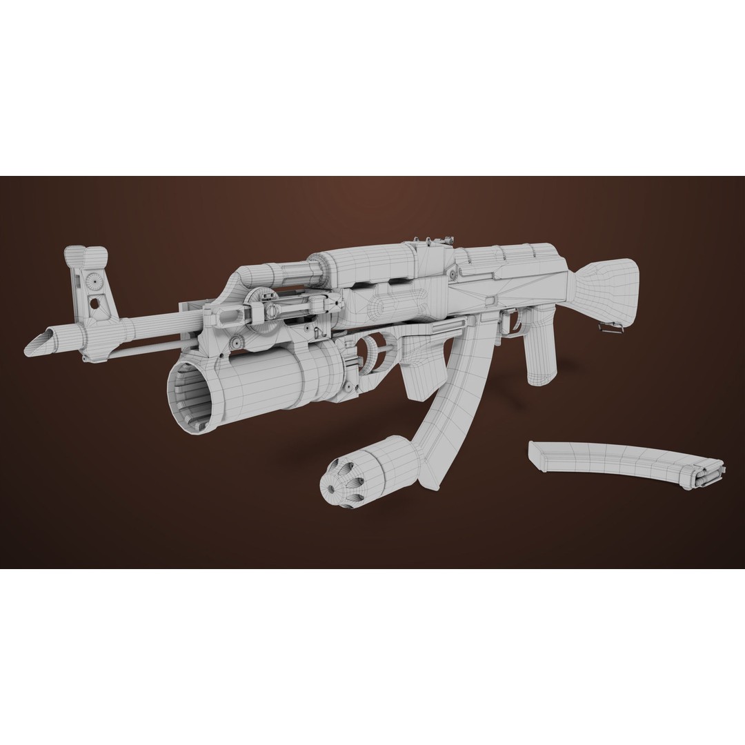 Light Machine Gun 3D Model – Low Poly PBR Game Asset, FBX/Blender - View 74