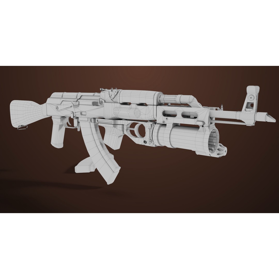 Light Machine Gun 3D Model – Low Poly PBR Game Asset, FBX/Blender - View 75